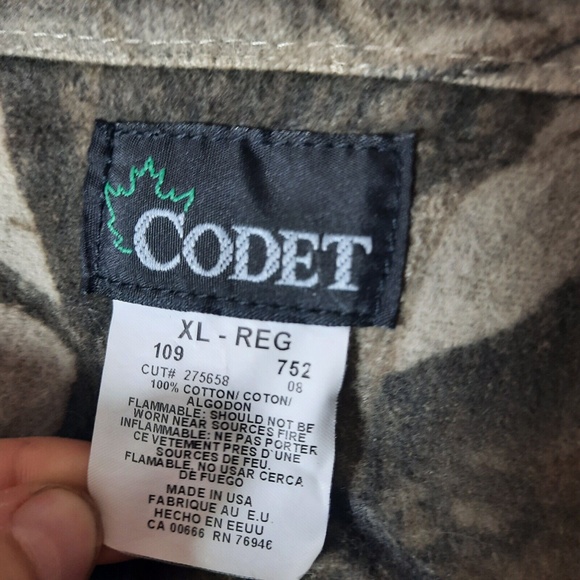 Vintage Codet Button Down Long Sleeve Shirt Realtree Camo Men's XL Made In USA - Picture 5 of 9